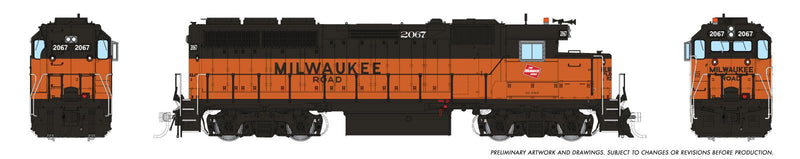 Chargez l'image dans la visionneuse de la galerie, Rapido Trains HO EMD GP40 (DC/DCC/Sound): Milwaukee Road
