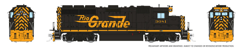Chargez l'image dans la visionneuse de la galerie, Rapido Trains HO – EMD GP40 Rio Grande grand logo nº 3081
