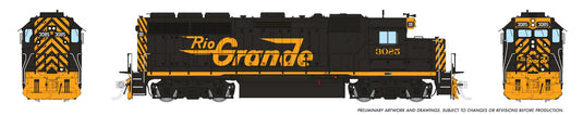 Rapido Trains HO – EMD GP40 Rio Grande grand logo nº 3085