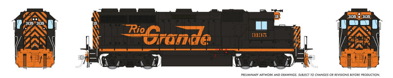 Chargez l'image dans la visionneuse de la galerie, Rapido Trains HO – EMD GP40 Rio Grande grand logo nº 3135
