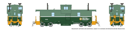 Rapido Trains HO Fourgon de queue PGE/BC Rail Squamish - British Columbia Railway - Logo Dogwood récent
