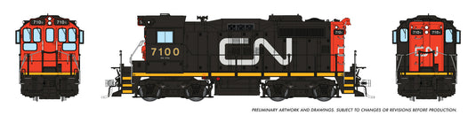 Rapido HO SW1200RSm « Sweep » Canadien National (grand logo « nouille »)