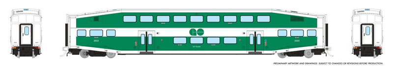 Load image into Gallery viewer, Rapido Trains HO BBD BiLevel Commuter Car: GO Transit - Late
