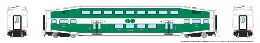 Rapido Trains HO BBD BiLevel Commuter Car: GO Transit - Late