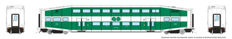 Load image into Gallery viewer, Rapido Trains HO BBD BiLevel Commuter Car: GO Transit - Late
