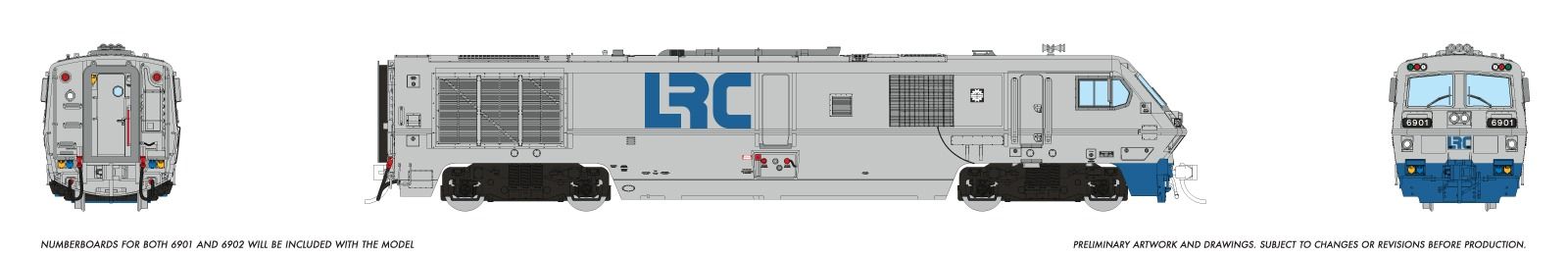 Rapido HO MLW LRC Loco Grey Test LRC | Modele B.T. – Modèle B.T.