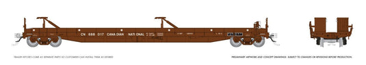 Rapido Trains HO – Wagon plat piggyback Vancouver Iron Works : Canadian National