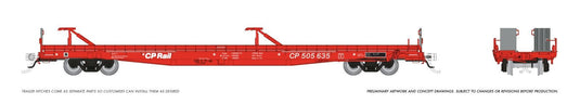 Rapido Trains HO – Wagon plat piggyback Marine Industries : CP Rail