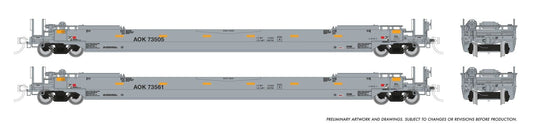 Rapido Trains HO – Wagon porte-conteneurs Husky-Stack 53 pi – Lot de 2 : AOK