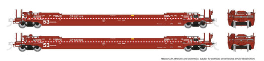 Rapido Trains HO – Wagon porte-conteneurs Husky-Stack 53 pi – Lot de 2 : CP