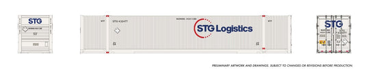 Rapido Trains HO – Conteneur à renforts extérieurs 53 pi (lot de 2) : STG Logistics
