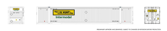 Rapido Trains HO – Conteneur à renforts extérieurs renforcés 53 pi (lot de 2) : J.B. Hunt