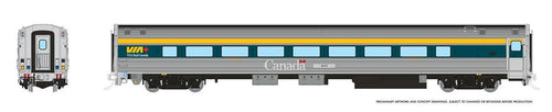Rapido Trains HO VIA HEP2 Coach: VIA Rail - Current Scheme (Teal)