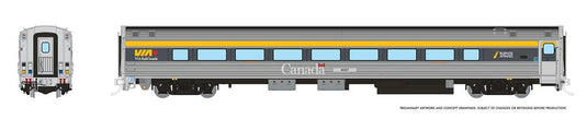 Rapido Trains HO VIA HEP2 Coach: VIA Rail - Current Scheme (Grey)