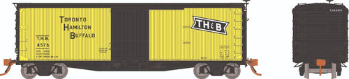 Rapido Trains HO Scale USRA Double-Sheathed Wood Boxcar : TH&B - Yellow Scheme