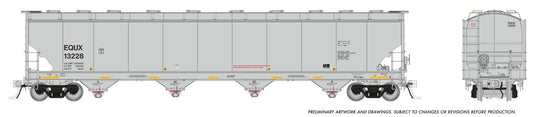 Rapido Trains HO Trinity 6241cuft Covered Hopper: EQUX (Equistar Chemicals)