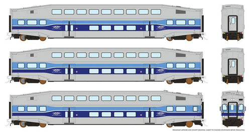 Rapido Trains HO BBD BiLevel Commuter Car - AMT Montreal 3 car set #1