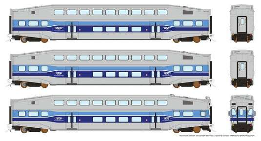Rapido Trains HO BBD BiLevel Commuter Car - AMT Montreal 3 car set #1