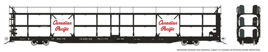 Rapido Trains HO NSC 89' Porte-automobiles à trois niveaux - Canadien Pacifique - Script
