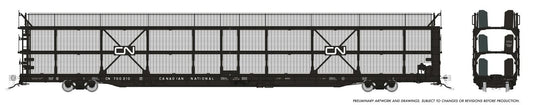 Rapido Trains HO NSC 89' Porte-automobiles à trois niveaux - Canadien National - Modèle récent
