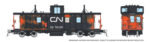 Rapido Trains HO CN Hawker Siddeley Caboose - Canadian National : #79329 (Faded)