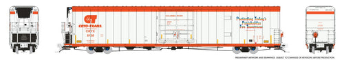 Rapido Trains HO scale Greenbrier 72' IL 7780cuft Reefer - Cryo-Trans - CRYX (Orange End) - With Sound