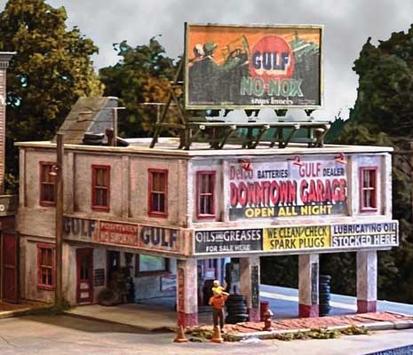 Bar Mills HO Downtown Garage kit au laser