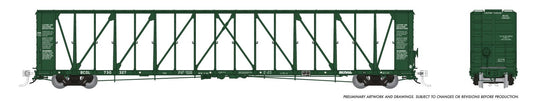 Rapido Trains HO NSC Centerbeam Flatcar: BC Rail - Green