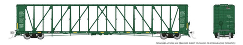 Rapido Trains HO NSC Centerbeam Flatcar: Union Pacific - Green