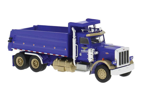 Brekina HO Camion à benne Peterbilt 359 Force Corporation bleu