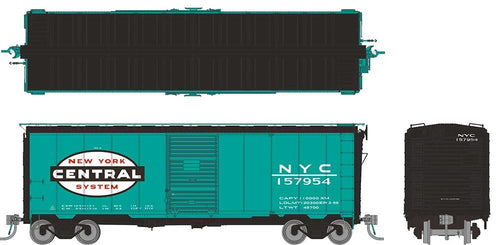 Rapido Trains HO 1937 AAR 40' Boxcar - Square Corner - New York Central (Green)