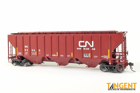 Tangent Scale Models HO Canadian National (CN) “Ex-WC Conspicuity 2008+” PS4427 “High Side” Covered Hopper