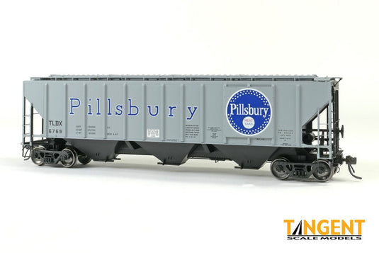 Tangent Scale Models HO TLDX “Delivery Pillsbury 3-1967” PS4427 “High Side” Covered Hopper