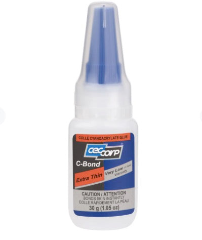 CEC Corp C-Bond Extra Thin | Very Low Viscosity Cyanoacrylate Glue 30g/1oz