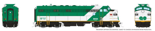 Rapido Trains HO Scale GO Transit APCU (DC/DCC/Sound): GO Green & White Early Font