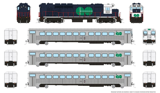 Rapido Trains HO GO Transit Set (DC/DCC/Sound): Blue Set