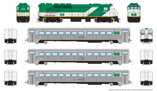 Rapido Trains HO GO Transit Set (DC/DCC/Sound): Early Green Set