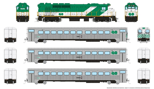 Rapido Trains HO GO Transit Set (DC/DCC/Sound): Early Green Set