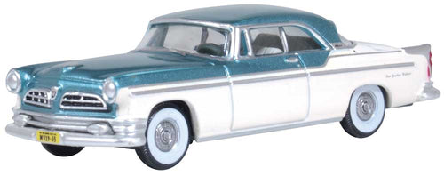 Oxford Diecast HO 1955 Chrysler New Yorker Deluxe St. Regis - Platinum. Jade Green