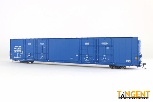 Tangent Scale Models HO Canadian National (CNA) “Repaint 1991 Blue” Greenville 86′ Quad Plug Door Box Car