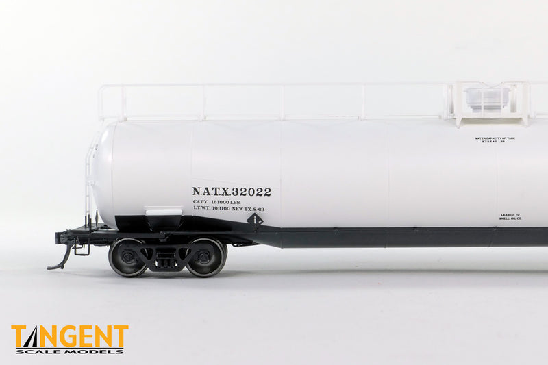 Chargez l'image dans la visionneuse de la galerie, Tangent Scale Models HO Wagon-citerne NACC 1963-Design 30,000 Gallon double paroi GPL/AA - NATX - Location

