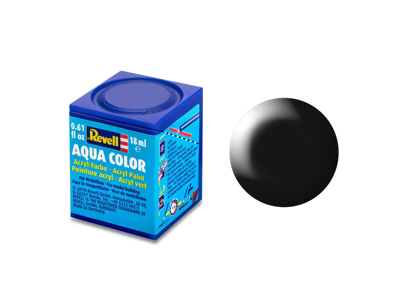 Load image into Gallery viewer, Revell Aqua Color Acrylic Paint 18ml - Silk "Black" (RAL 9005)
