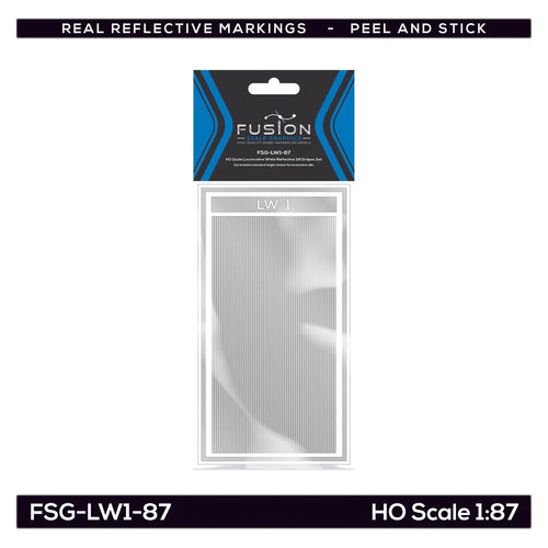 Fusion Scale Graphics HO Railroad Locomotive White Reflective Sill Stripes - Set