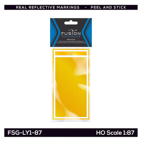 Fusion Scale Graphics HO Railroad Locomotive Yellow Reflective Sill Stripes - Set