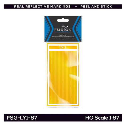 Fusion Scale Graphics HO Railroad Locomotive Yellow Reflective Sill Stripes - Set