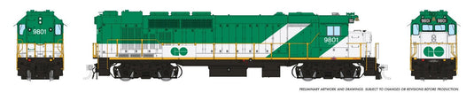 Rapido Trains HO Scale GMD GP40TC (DC/DCC/Sound): GO Transit Green & White Scheme