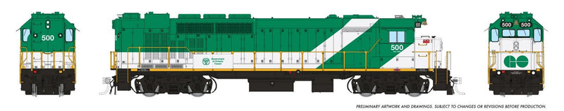 Load image into Gallery viewer, Rapido Trains HO Scale GMD GP40TC (DC/DCC/Sound): GO Transit Green &amp; White, Late Font
