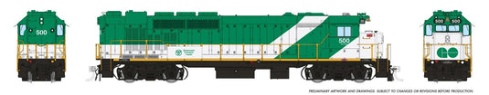 Rapido Trains HO Scale GMD GP40TC (DC/DCC/Sound): GO Transit Green & White, Late Font