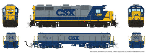 Rapido Trains HO EMD GP39 Mother+Slug (DC/DCC/Sound): CSX (Bright Future - YN2) #4299 + #1041 (in G&B)