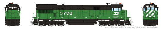 Rapido Trains HO GE U33C w/DCC & Sound - Burlington Northern